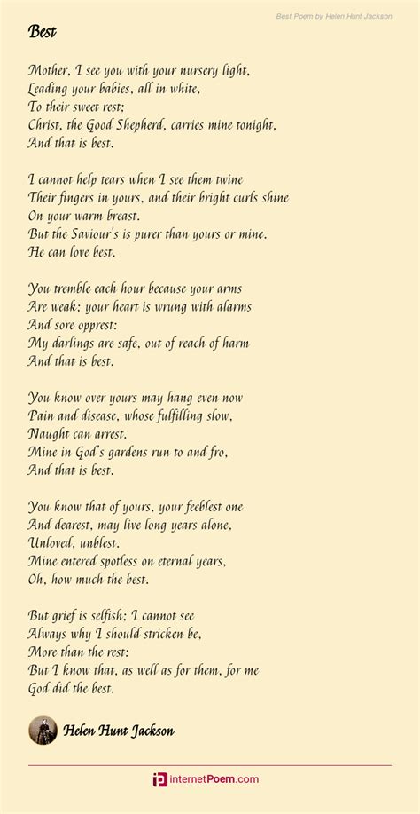 Best Poem By Helen Hunt Jackson