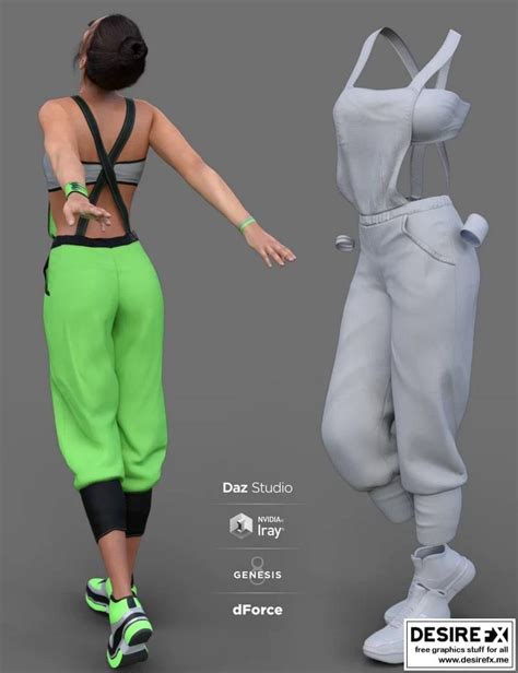 Desire Fx 3d Models Dforce Street Overalls Outfit For Genesis 8 Females
