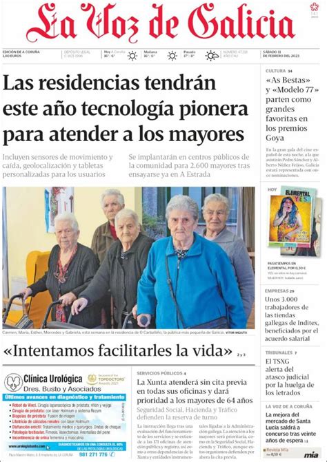 Newspaper La Voz De Galicia Spain Newspapers In Spain Saturdays