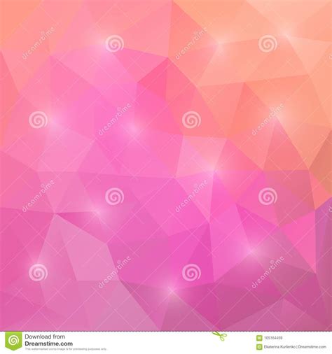 Abstract Triangular Mosaic Pink Background Stock Vector Illustration