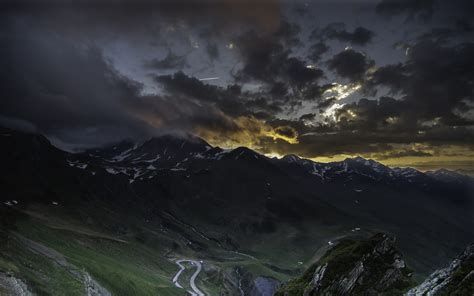 Nature Landscape Valley Sunset Road Mountain France Clouds