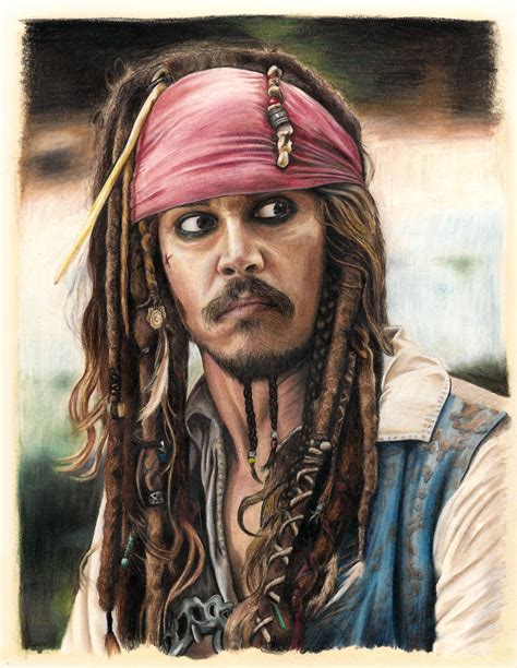 Jack Sparrow Drawing By Vintarris Desenho De Rosto Realista Desenho