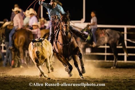 Rocky Boy Rodeo Indian Girl Competes In Breakaway Roping On Rocky Boy