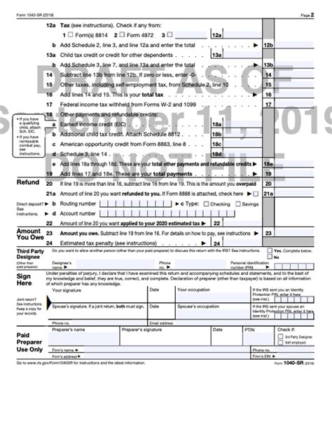 Irs Releases Updated Version Of Tax Form Just For Seniors