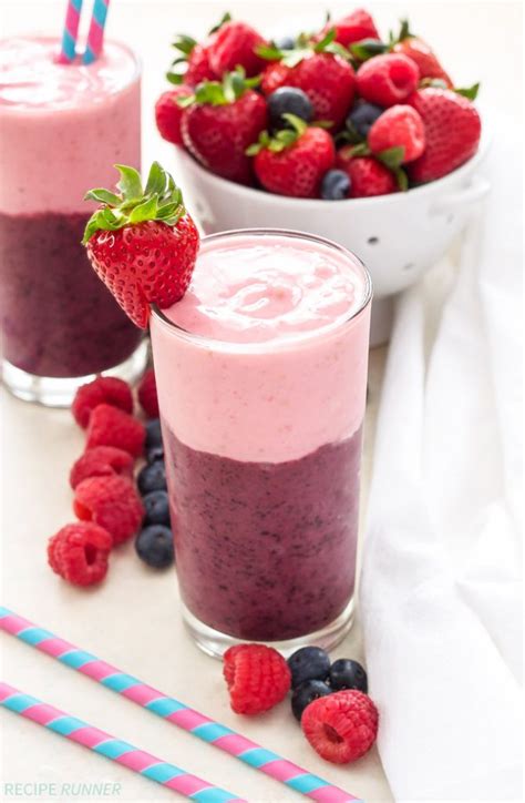 Triple Berry Layered Smoothie Recipe Runner