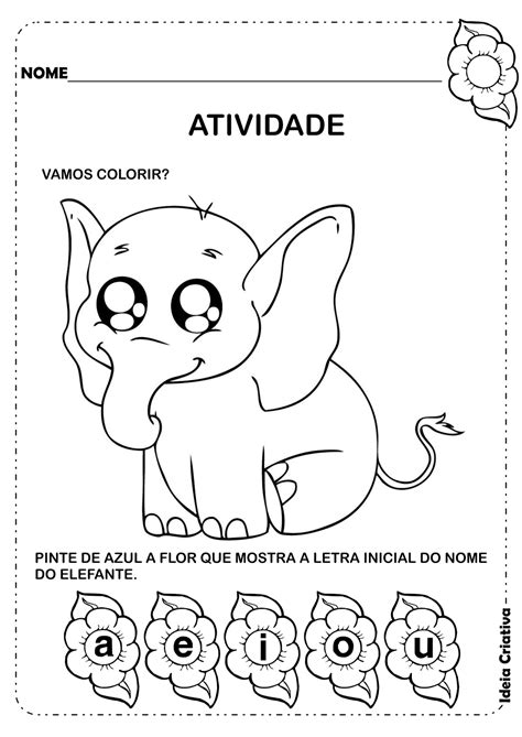 Atividade Letra E Inicial Ideia Criativa Gi Carvalho Educação Infantil
