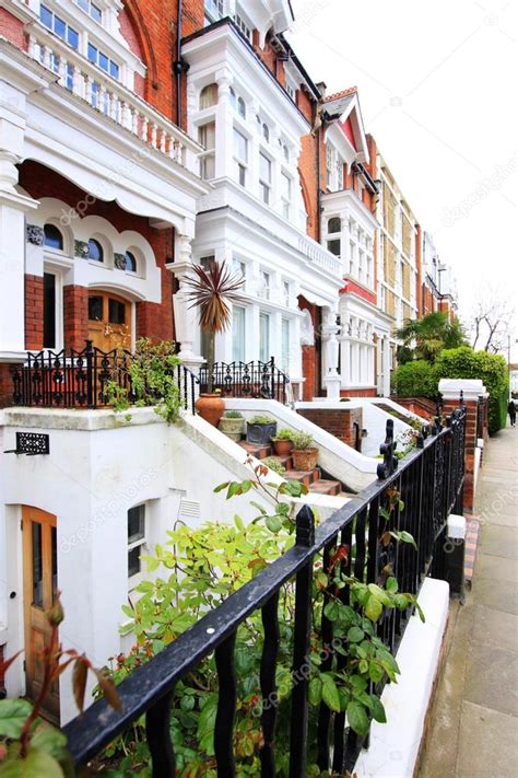 English Homesrow Of Typical English Terraced Houses At London — Stock