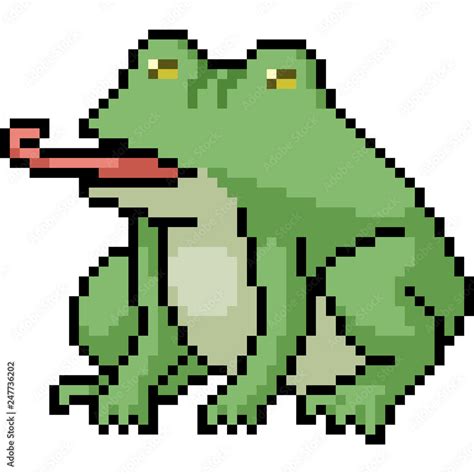 Vector Pixel Art Frog Stock Vector Adobe Stock