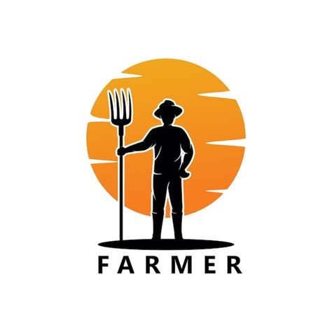 Farmer Logo Template Design Vector Emblem Design Concept Creative