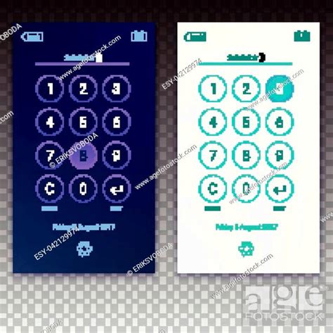 Passcode Interface For Lock Screen Login Enter Password Pages Stock Vector Vector And Low