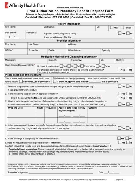 Prior Authorization Pharmacy Request Form Fill Online Printable