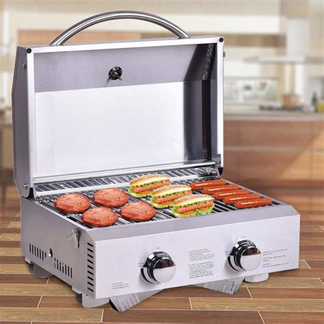 Electric bbqs, grills & smokers. Giantex Propane TableTop Gas Grill Stainless Steel Two ...