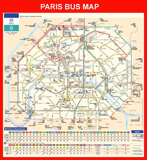Parigi Bus Di Sistema Sulla Mappa Mappa Della Metropolitana Di Parigi
