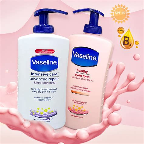 โลชั่นบำรุงผิว Vaseline วาสลีน โลชั่น Vaseline Healthy Even Tone With Vitamin B3 And Spf 10 ขนาด