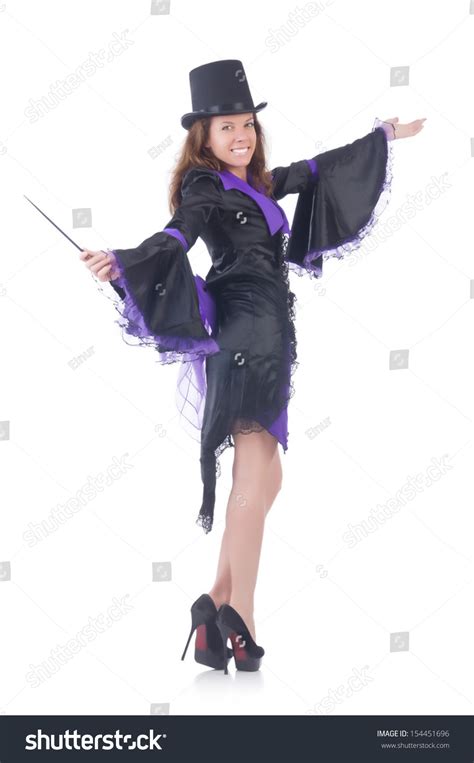 Woman Magician Isolated On The White Stock Photo 154451696 Shutterstock