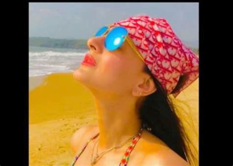 ameesha patel latest photo in multicolour swimsuit viral on social media actress beach pics dvy