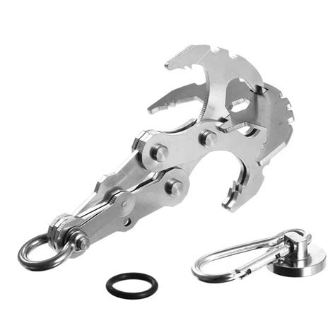 Stainless Steel Survival Folding Grappling Gravity Hook Carabiner