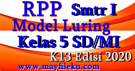 Kelas 5 tema 1 organ gerak hewan dan manusia. Download RPP Model Luring K13 Kelas 5 SD/MI Edisi 2020 ...
