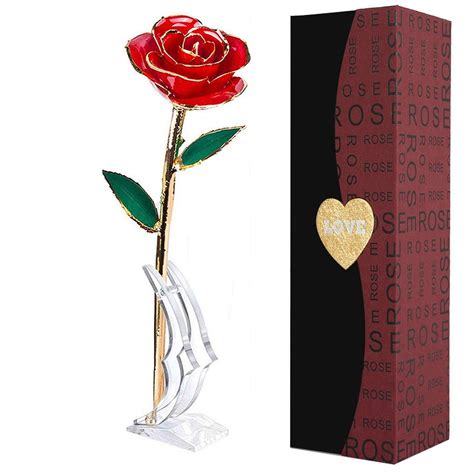 Buy Suturun Gold Dipped Rose24k Gold Rose With Transparent Standreal