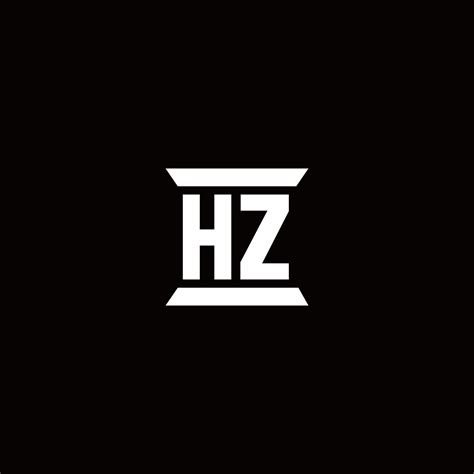 Hz Logo Monogram With Pillar Shape Designs Template 2963199 Vector Art