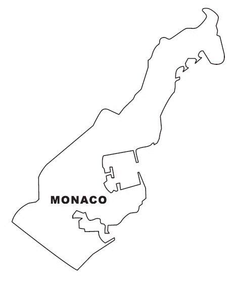 Mapa De Mónaco Para Colorear 4 Dibujo