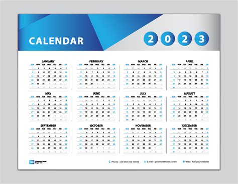 Calendar 2023 Template Desk Calendar 2023 Design Wall Calendar 2023