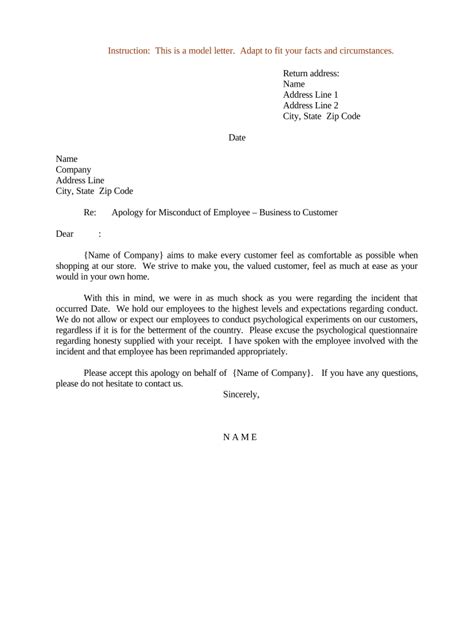 Sample Letter Apology Form Fill Out And Sign Printable Pdf Template