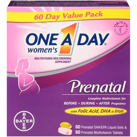 One A Day Womens Prenatal With Folic Acid Dha And Iron Liquid Gels