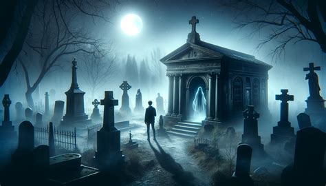 Ghostly Encounters: Chilling Night at the Cemetery with a Creepy