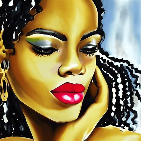Beautiful Black Love Girl Magic Melanin Black Woman Afro Fashion Girl African American Painting