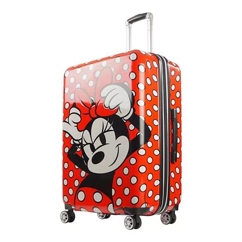 disney by ful minnie mouse printed polka dot ii hardside spinner luggage