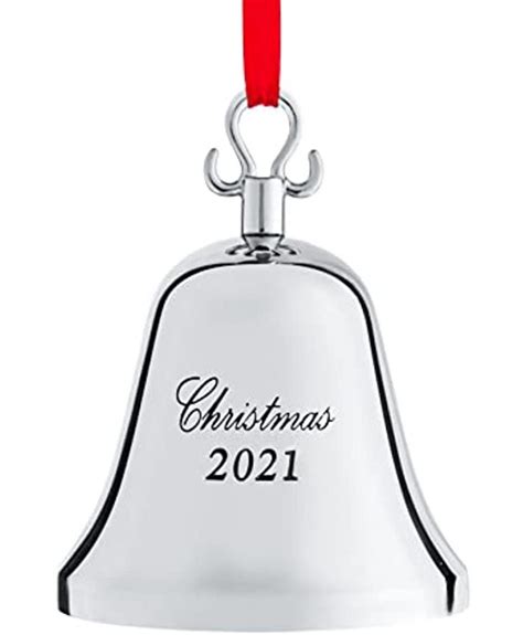 Klikel Christmas Bell Ornament 2021 Shiny Silver Christmas Ornament