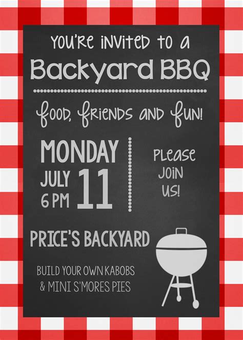 summer bbq party invitations printables fun squared