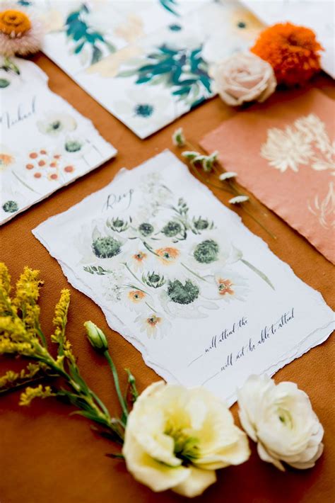 Floral Watercolour Wedding Invitations With Delicate Wildflowers