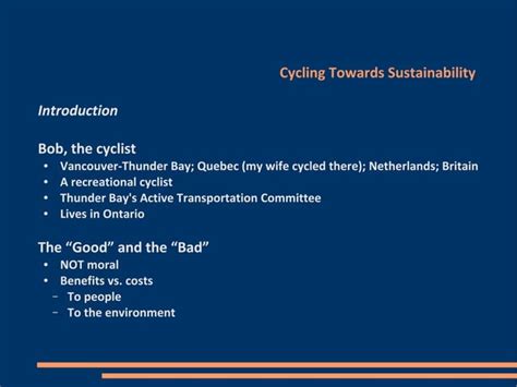 Cycling And Sustainability Two Wheels Good Four Wheels Bad