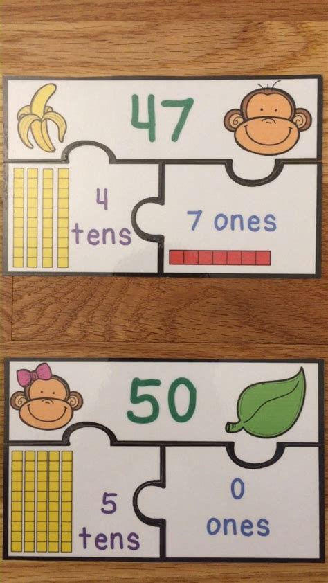 Math Center 1st Grade Place Value Tens And Ones Game Puzzles 1nbt2