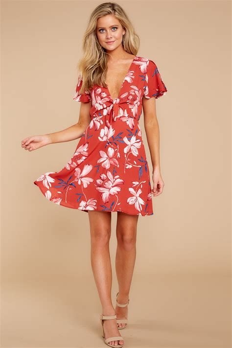 Find & download free graphic resources for floral pattern. Flirty Red Floral Dress - Floral Print Dress - Short Dress ...