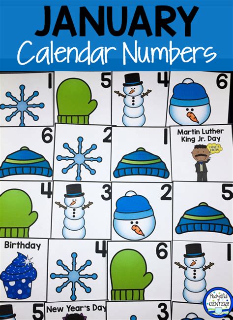 January Calendar Numbers Pocket Chart Calendar Cards January Calendar Calendar Numbers