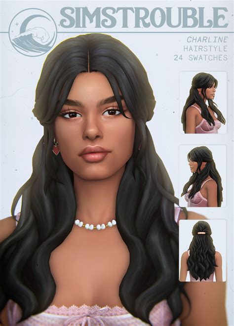 Charline Hairstyle By Simstrouble Simstrouble On Patreon Packs The