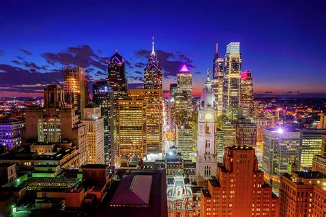 Philadelphia Skyline Night Photograph By Russ Brown Fine Art America