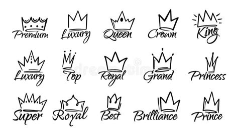Regal Calligraphy Crown Sign King Queen Princess And Royal Luxury
