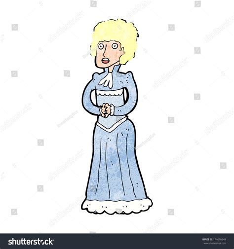 Cartoon Shocked Victorian Woman Stock Vector Royalty Free 174616649