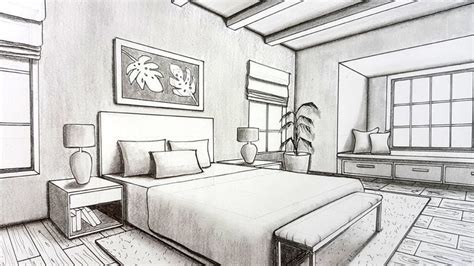 Awesome Architecture Bedroom Drawing Bedroom Interior Interior