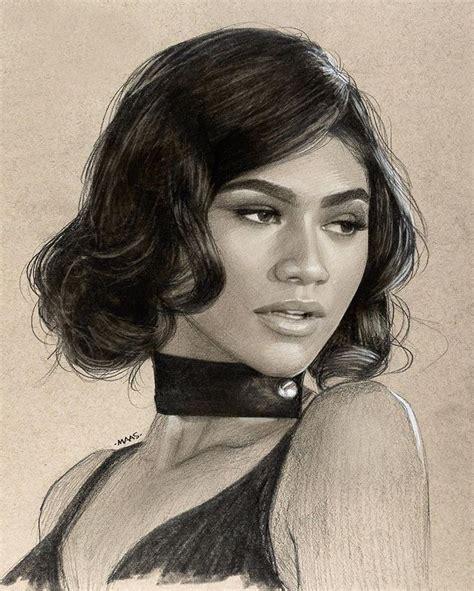 Justin Maas On Instagram “here S My New Drawing Of Zendaya Last Week I Posted A Prelimi