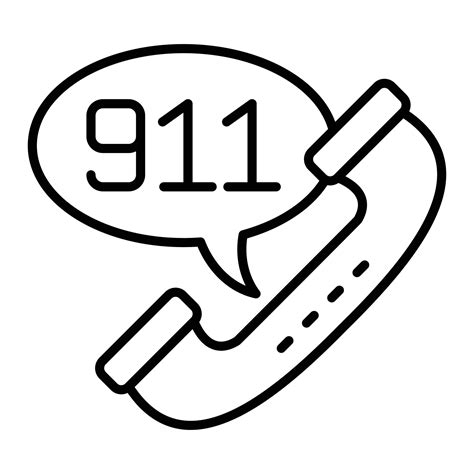 Call 911 Line Icon 10658057 Vector Art At Vecteezy