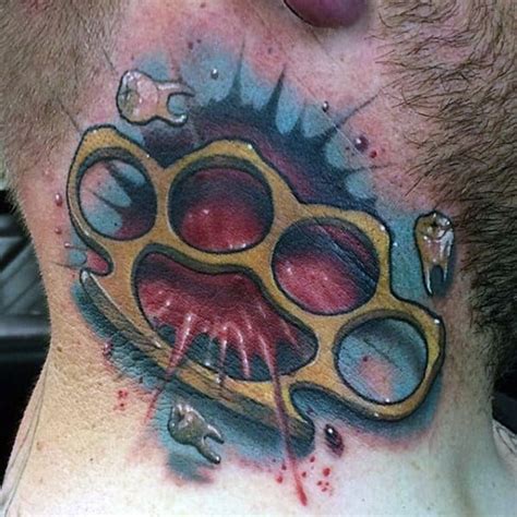 40 Brass Knuckle Tattoo Designs For Men Ink Ideas With A Punch