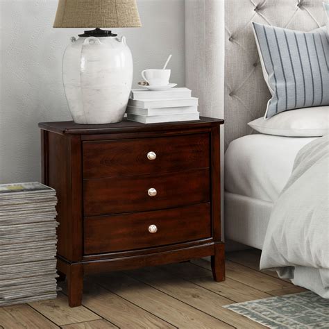 Furniture Of America Kami Traditional Cherry Solid Wood Nightstand