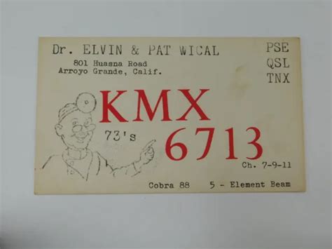 Vintage Amateur Ham Radio Qsl Postcard Card Kmx 6713 Arroyo Grande Ca 945 Picclick