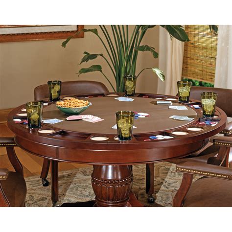 This game table set comes with 4 homestead game chairs. Steve Silver Tournament Dining Game Table - Cherry - Poker ...