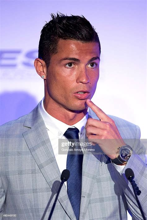 Real Madrid Football Player Cristiano Ronaldo Gestures During His